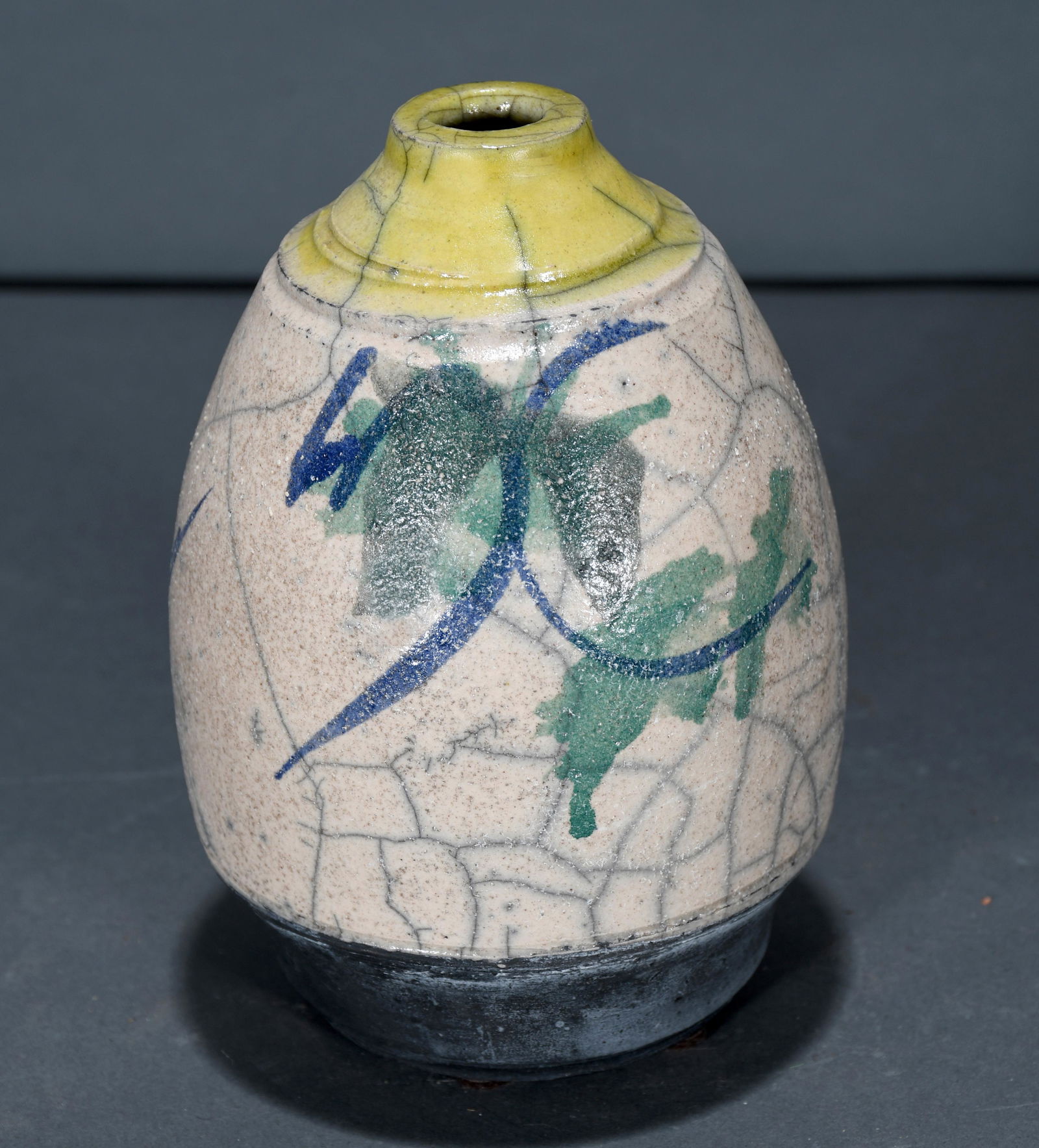 Cynthia Bringle. Raku Glazed Mini Vase. (1 of 3)