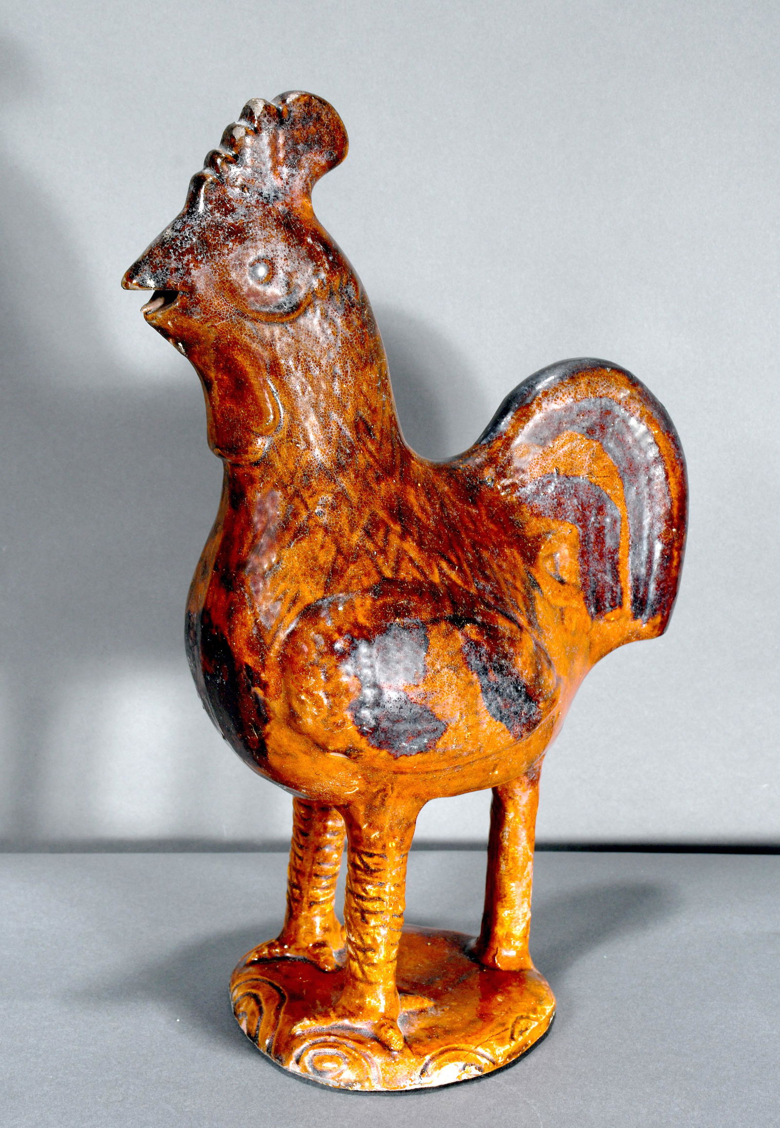 Anonymous. Pennsylvania Redware Rooster. (1 of 5)
