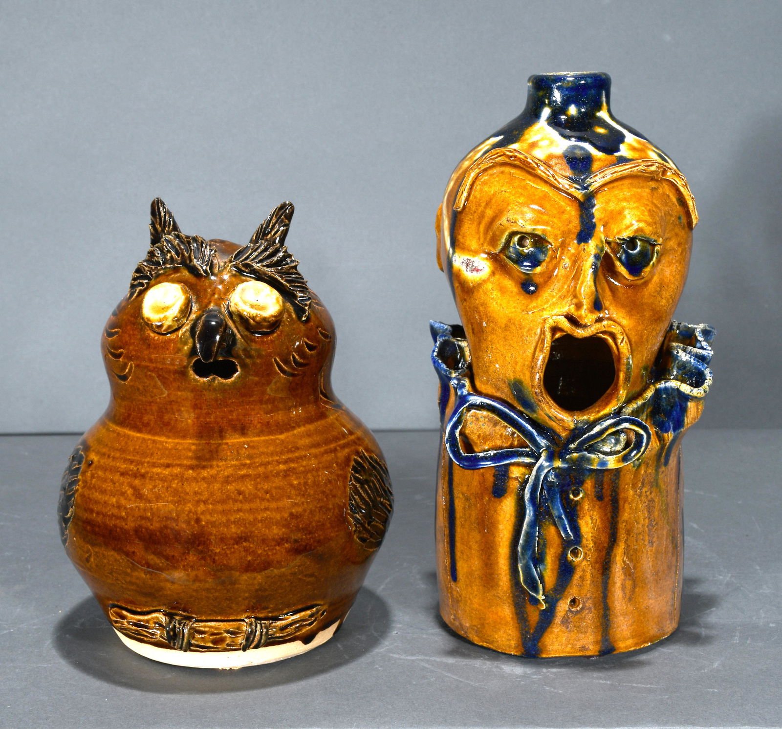Vicki Miller. Face Jug and Owl. (1 of 4)
