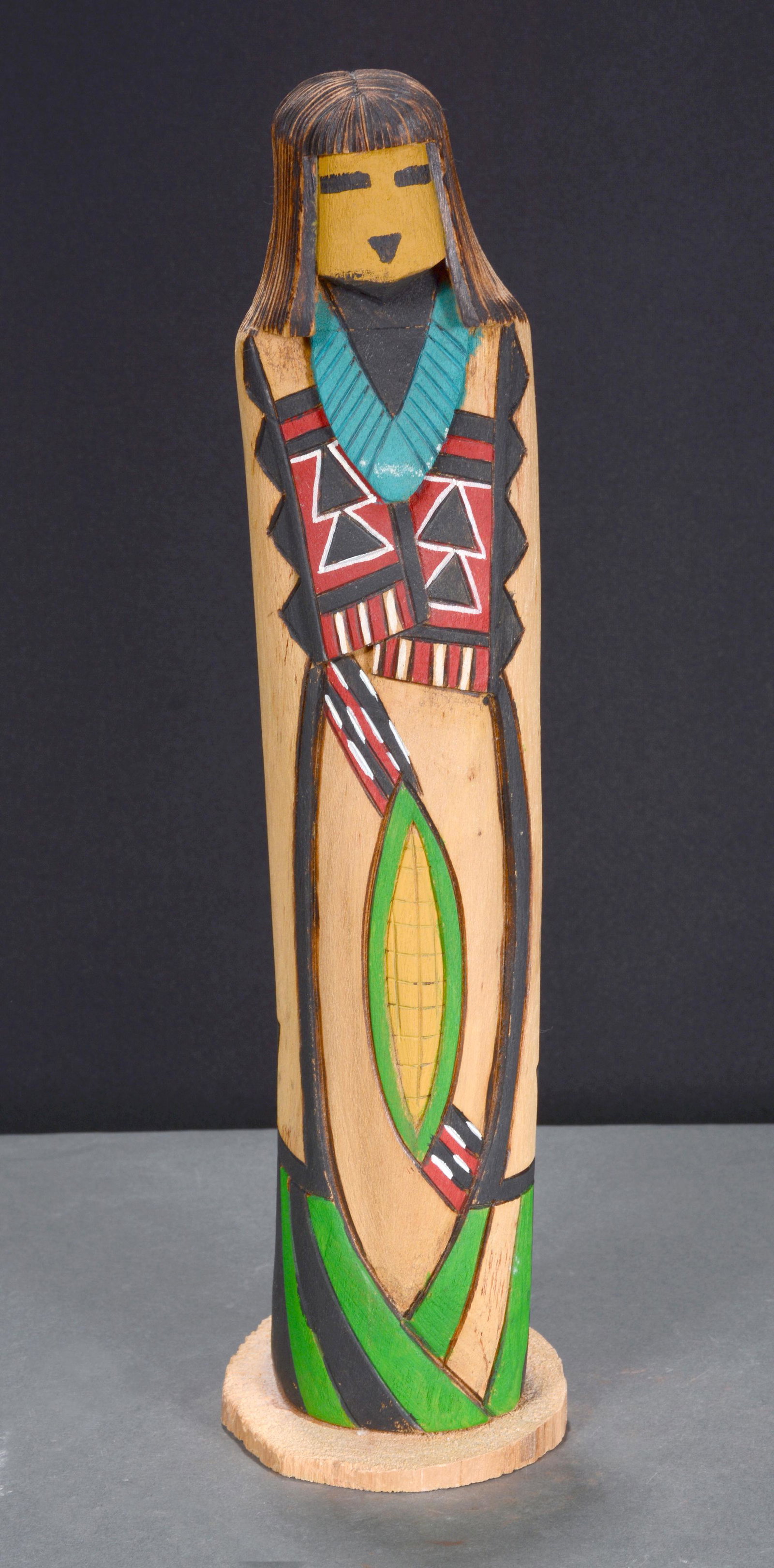 Yellow Corn Kachina.: Yellow Corn Kachina. Signed but difficult to read. Carved and painted wood. Excellent condition. 12" h. Provenance: The Jet Lacoss Collection. Est. $200-300. Ship: $45