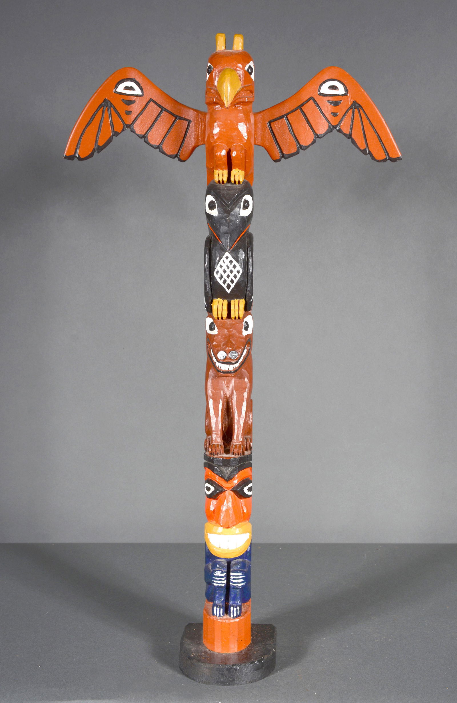 Eagle, Raven, Wolf and Man Totem. (1 of 4)