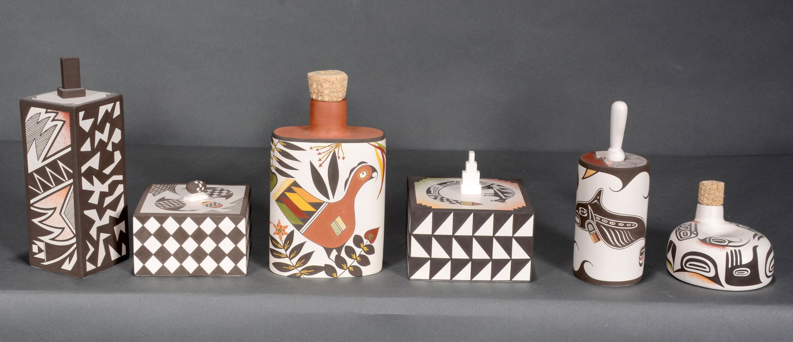 Charmae Shields Nateseway. 6 Acoma Pots. (1 of 3)