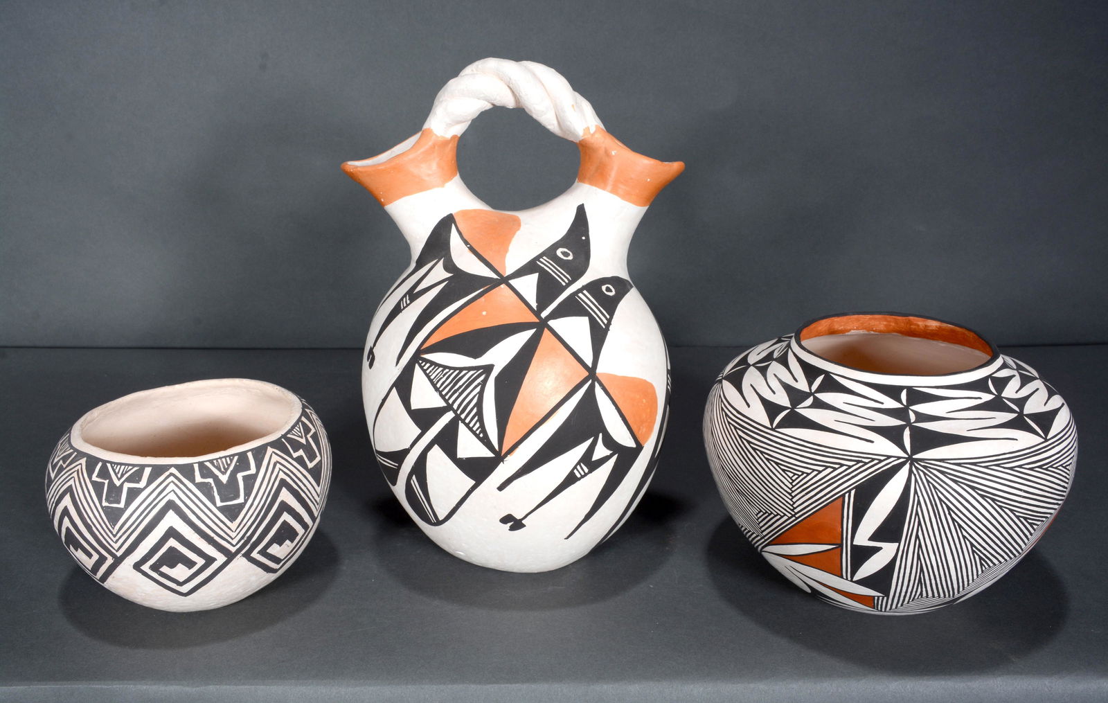 E. Histia, M.P. Juanico, S. Montinez. 3 Acoma Pots. (1 of 3)