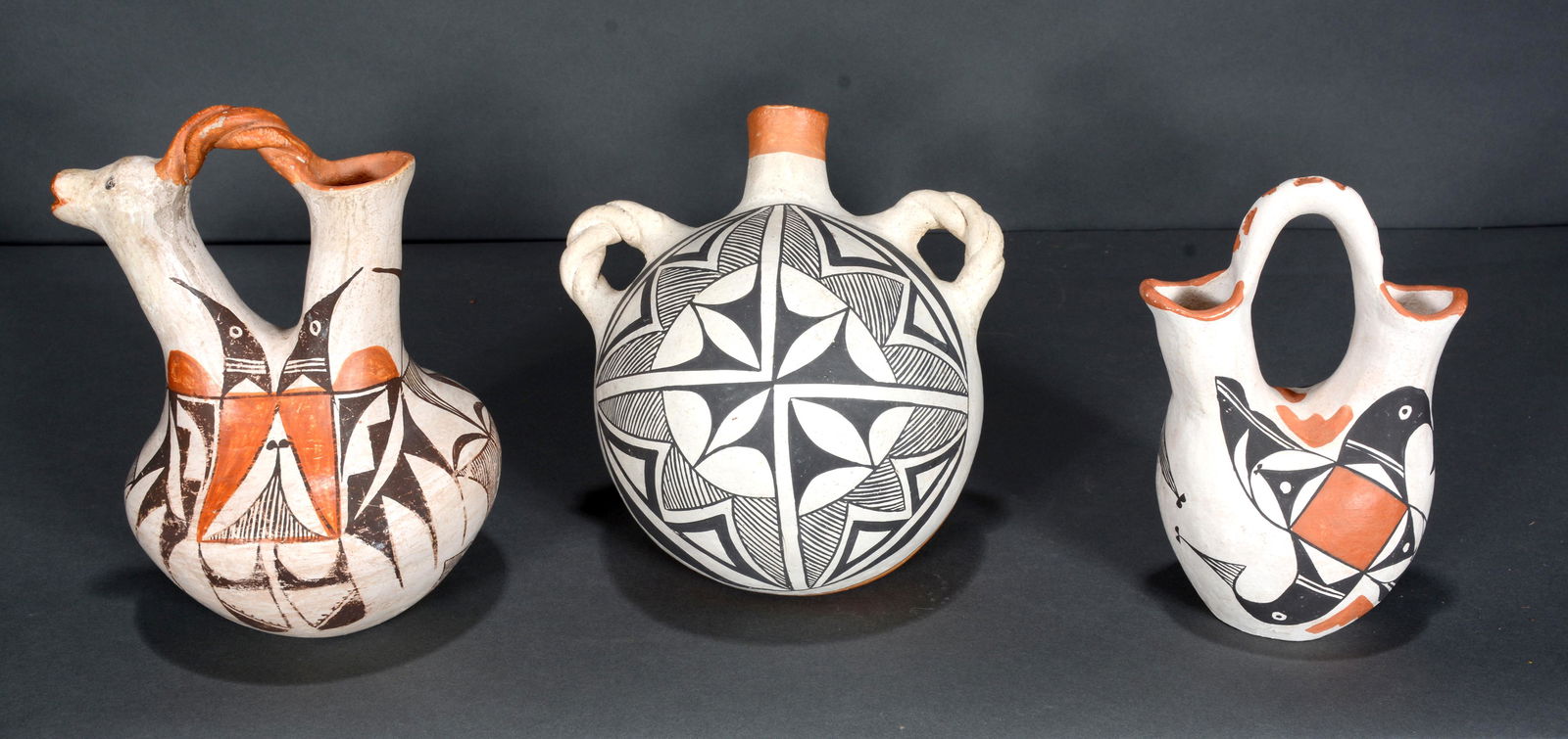 Lucy Louis, Aloma Malie. Three Acoma Pots. (1 of 3)