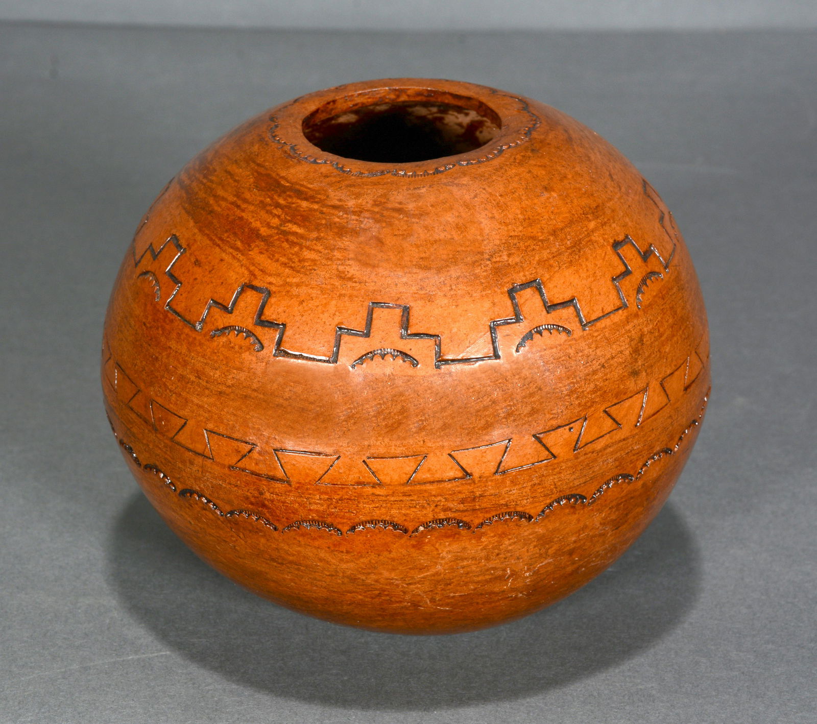 Ken and Irene White. Decorated Seed Navajo Pot. (1 of 4)
