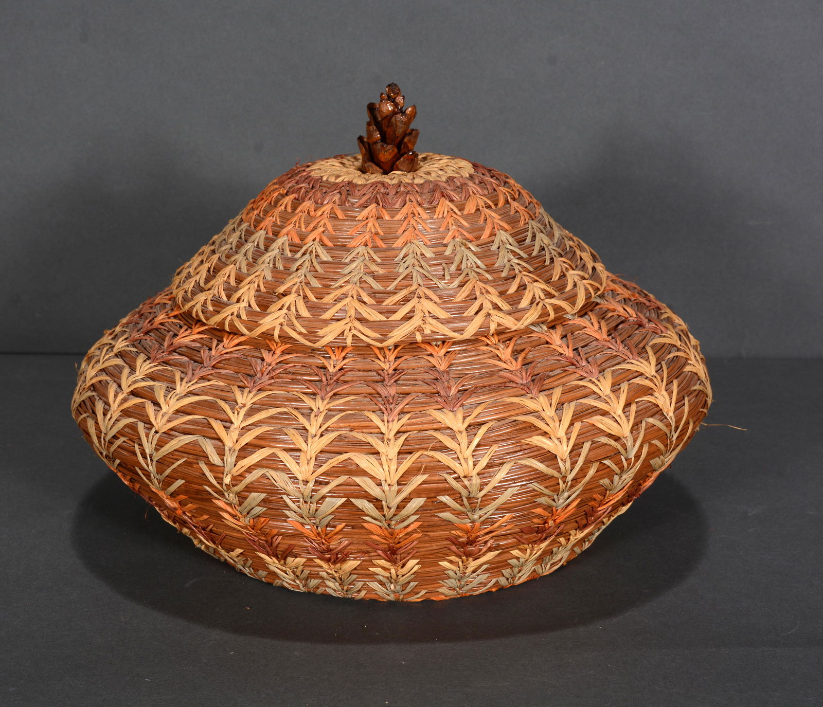 Reesie Wells.  Pine Needle Basket. (1 of 4)