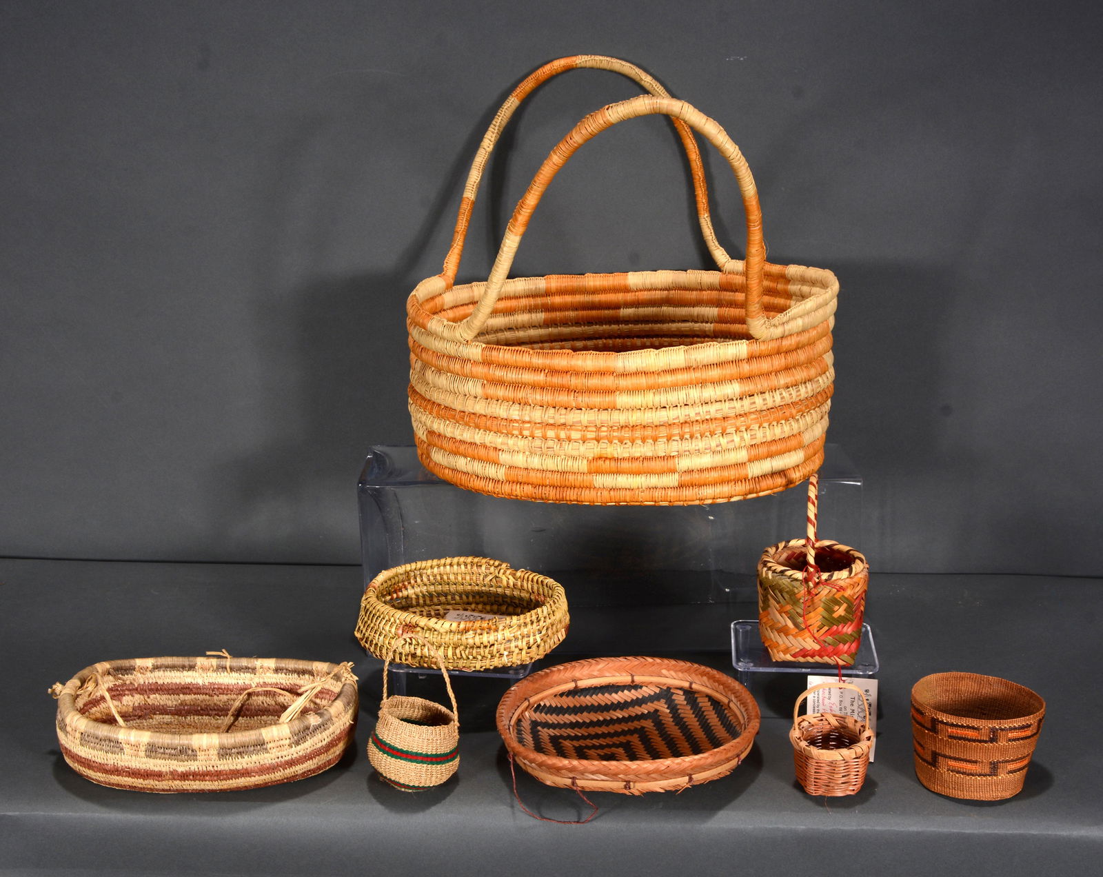 Aboriginal / Mississippi Indian. 8 Baskets. (1 of 3)