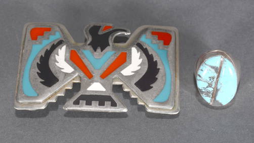 121 Gram Les James Turquoise Inlay Native American Navajo Sterling Silver Bracelet 121 Gram Les James Turquoise Inlay Native American Navajo Sterling Silver Bracelet