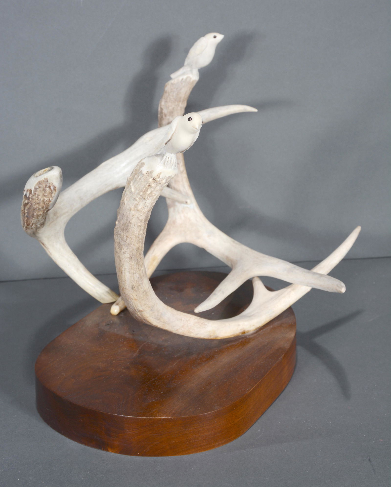 Carved Deer Antlers With Birds. (1 of 4)
