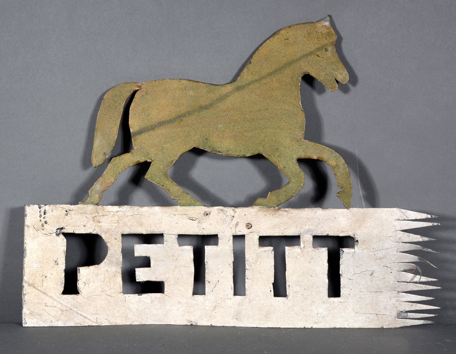 Petitt - Cut Out Painted Metal Horse Sign. (1 of 2)