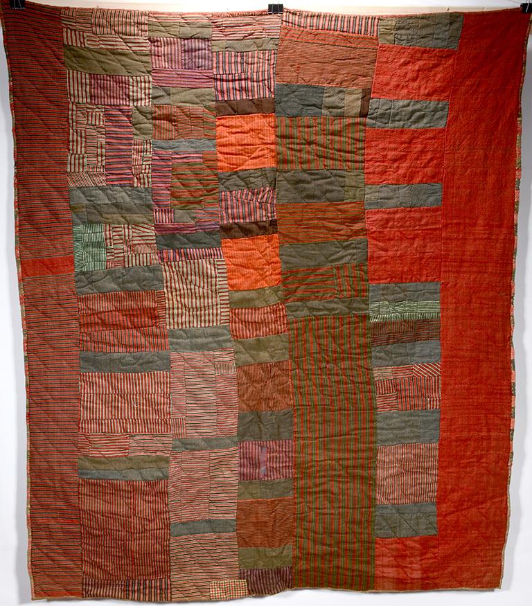 Ox Blood Red Block Quilt. (1 of 3)