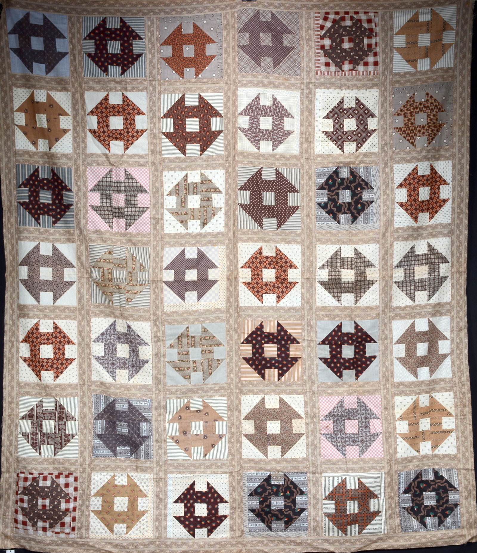 Monkey Wrench Pattern Quilt Top. (1 of 4)