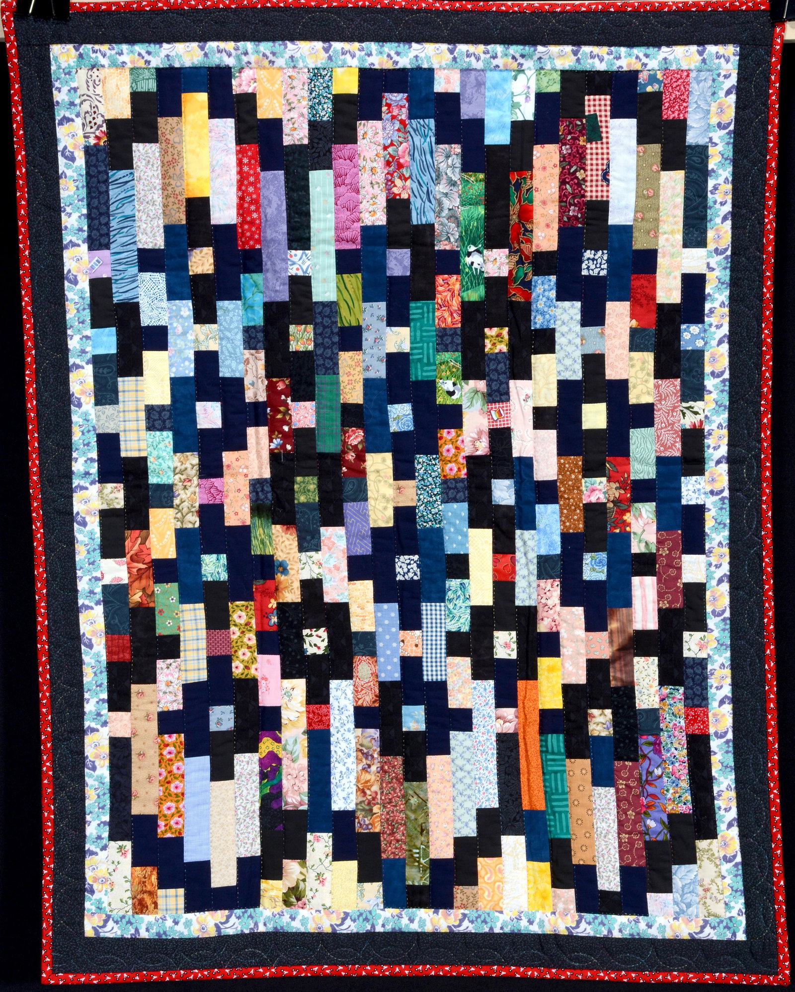Georgia Bonesteel. Scrap Soup Quilt.: Georgia Bonesteel. Scrap Soup. 2004. Signed, dated and titled. Cotton quilt. Excellent condition. 28" x 35". Provenance: Barbara Hacker Hunter Collection. Est. $200-300. Ship: $35