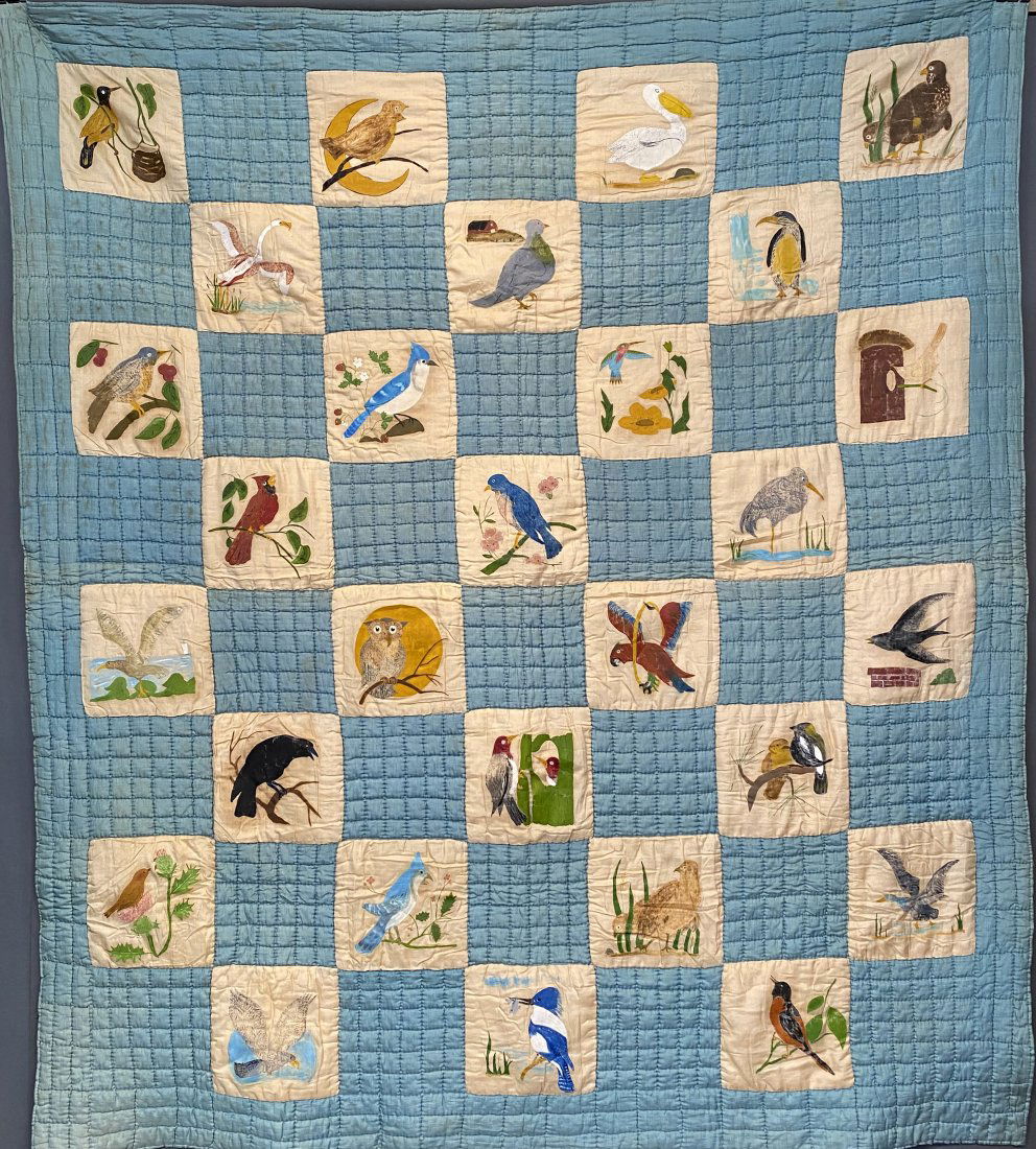 Hand-painted Bird Quilt. (1 of 5)