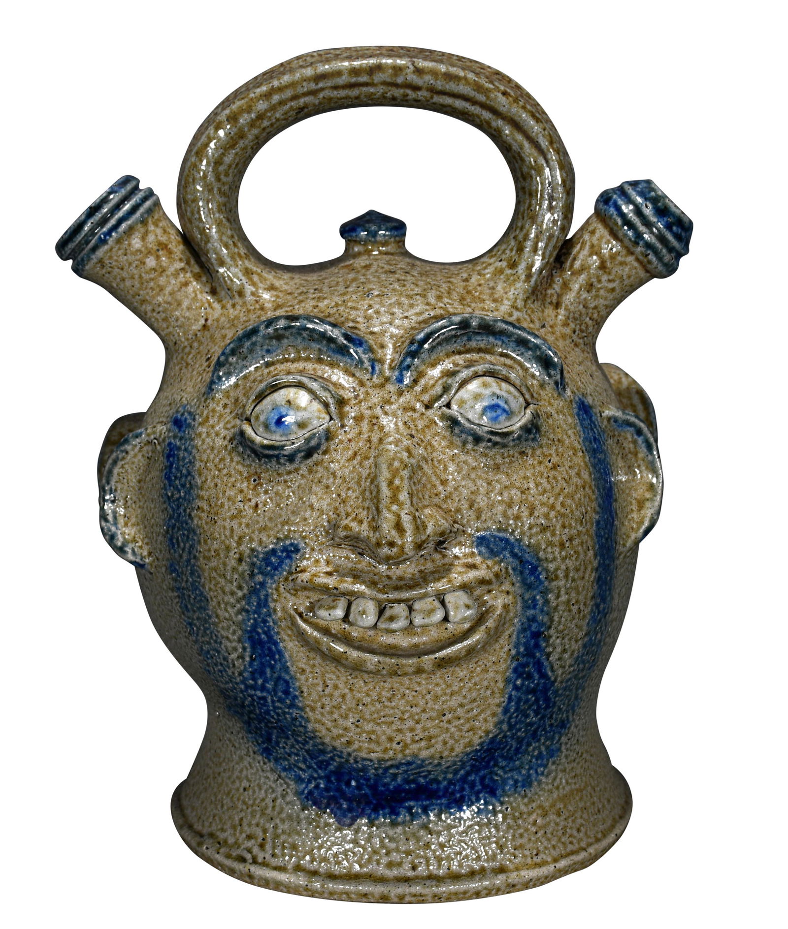 Hussey & Alderman. Dbl Face Salt & Cobalt Glazed Wedding  Jug. (1 of 6)