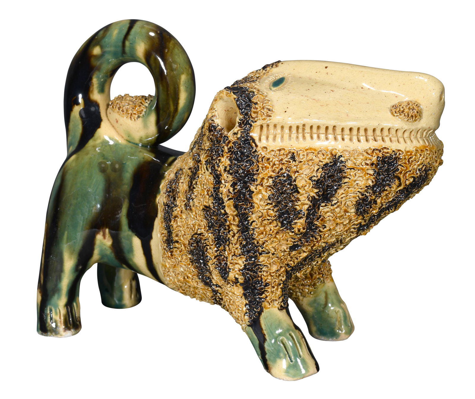 Billy Ray Hussey. Multi-Colored Glaze Drip Lion. (1 of 6)