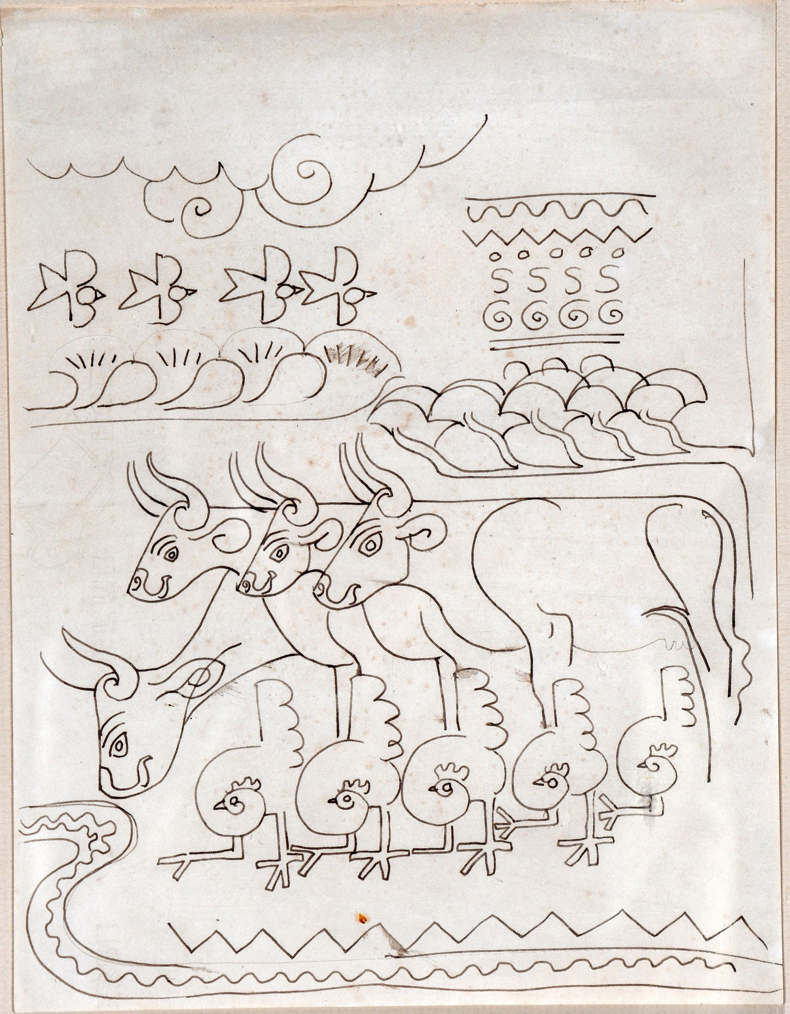 Walter Anderson. Cows and Chickens. (1 of 7)