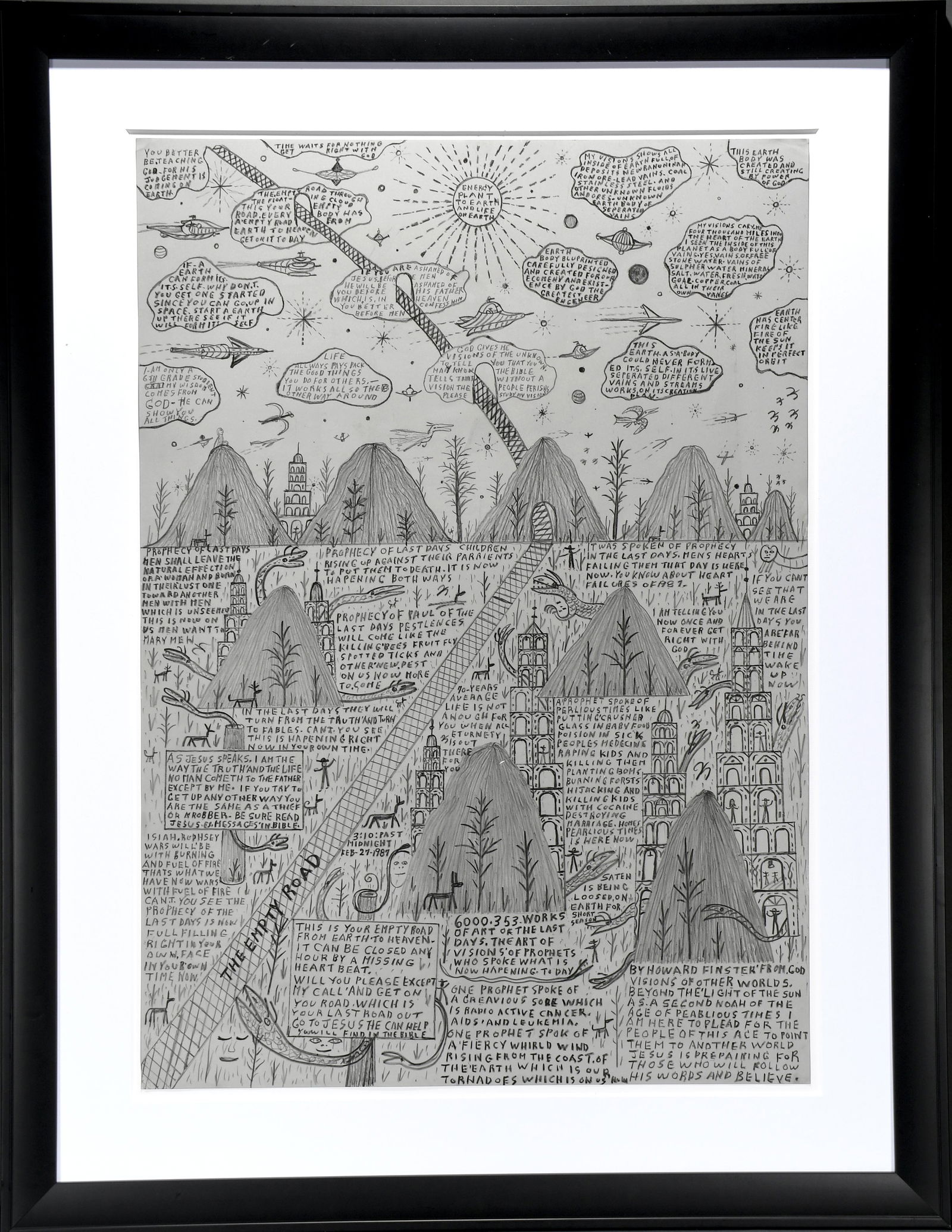 Howard Finster.  Original Plate for The Empty Road Serigraphs. (1 of 17)