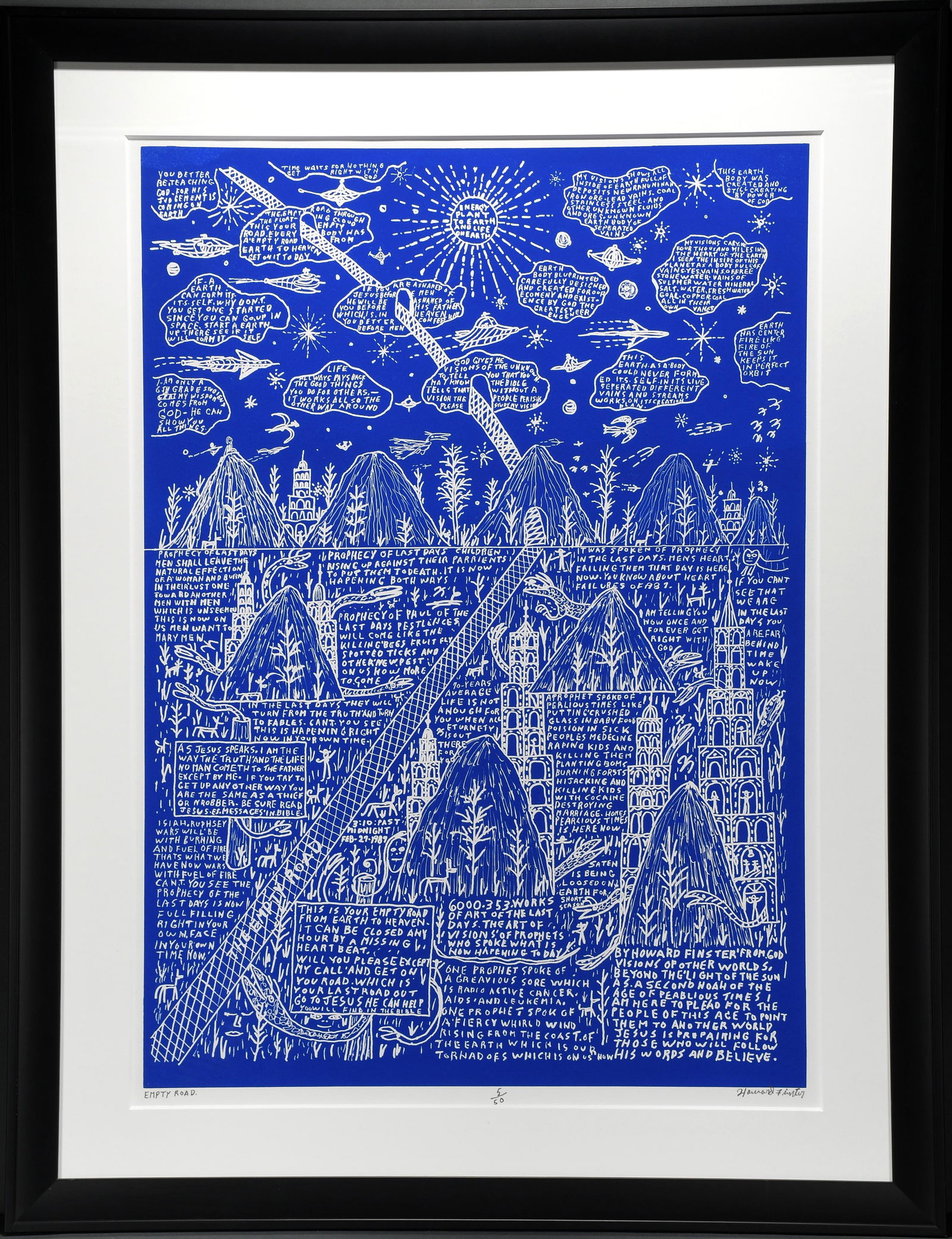Howard Finster. The Empty Road - The Blue Print 5/50. (1 of 6)