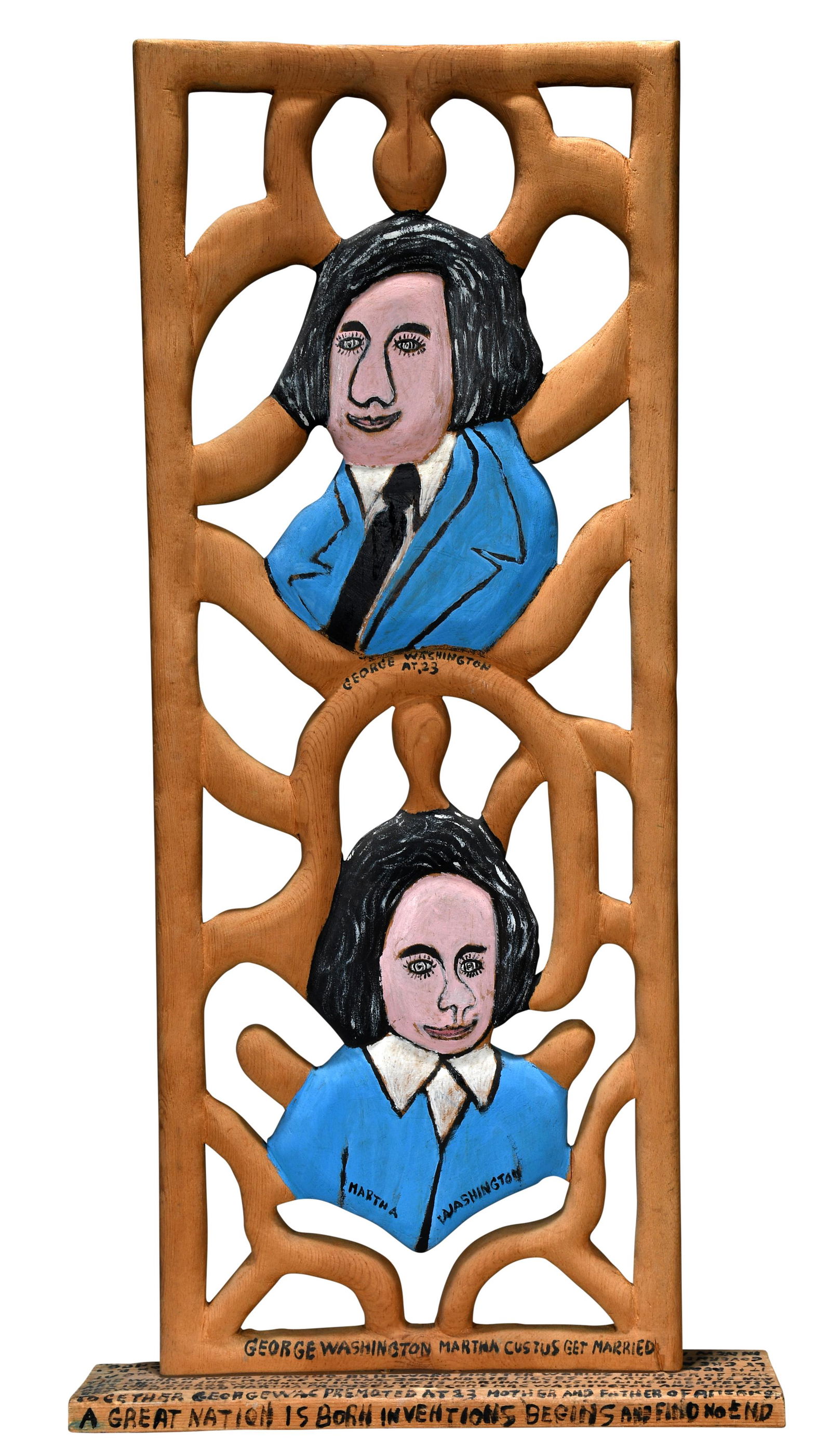 Howard Finster. George & Martha Washington, #2,618. (1 of 8)