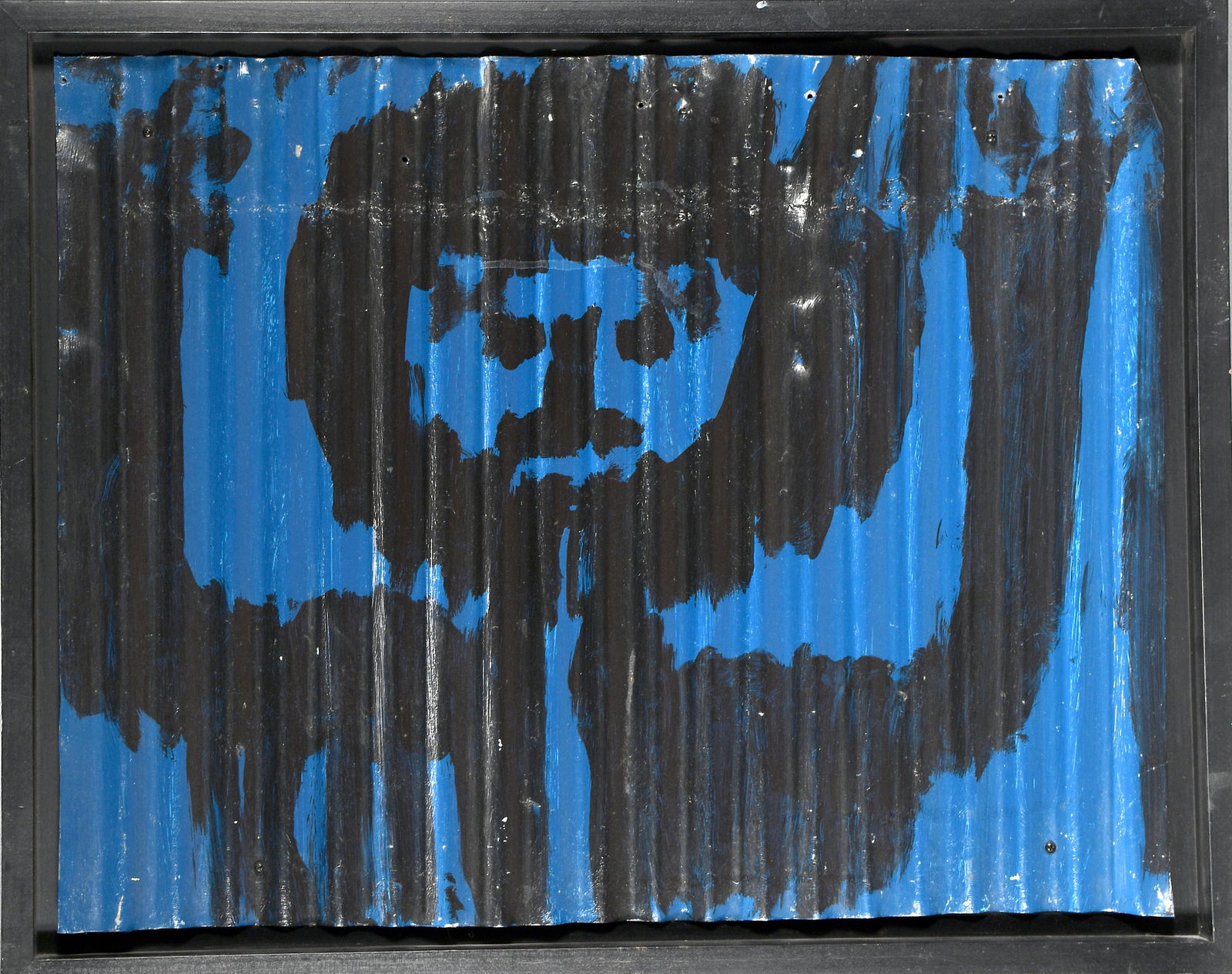 Mary T. Smith. Blue & Black Figure With Raised Arms. (1 of 3)