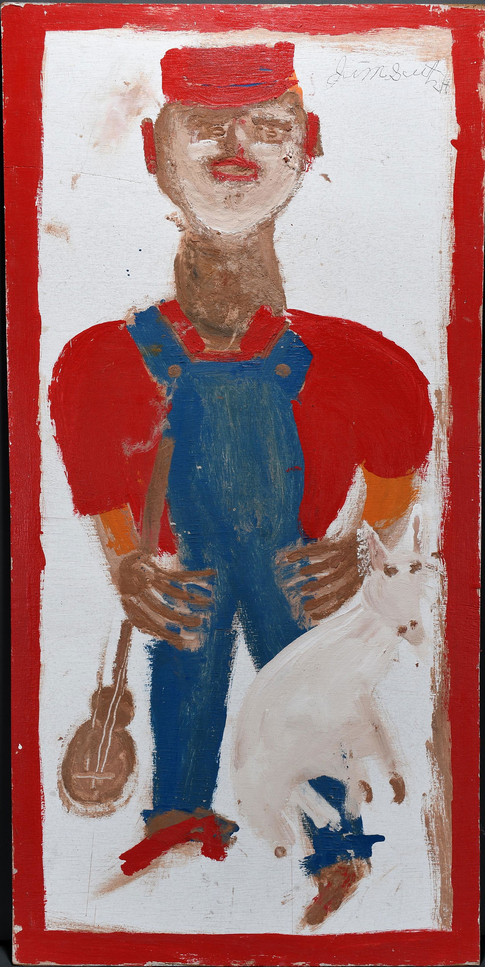 Jimmy Lee Sudduth. Self-Portrait With Toto. (1 of 4)