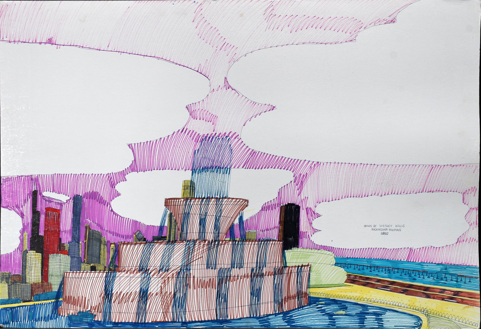 Wesley Willis. Buckingham Fountain. (1 of 3)
