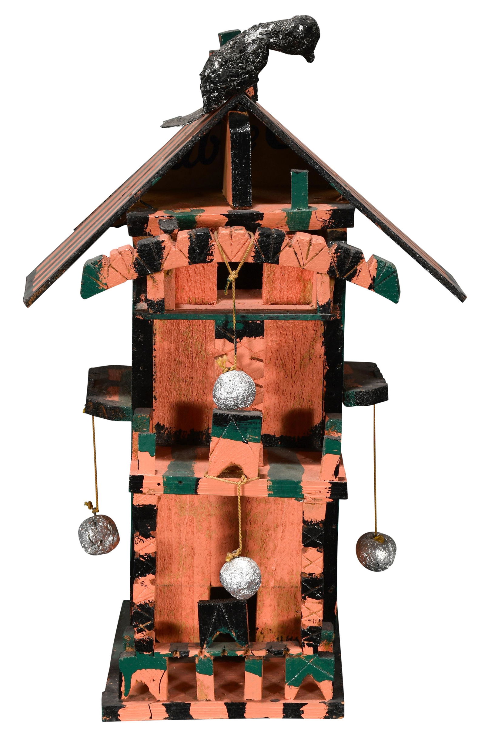 Willie Massey. Salmon & Green Colored Birdhouse. (1 of 6)