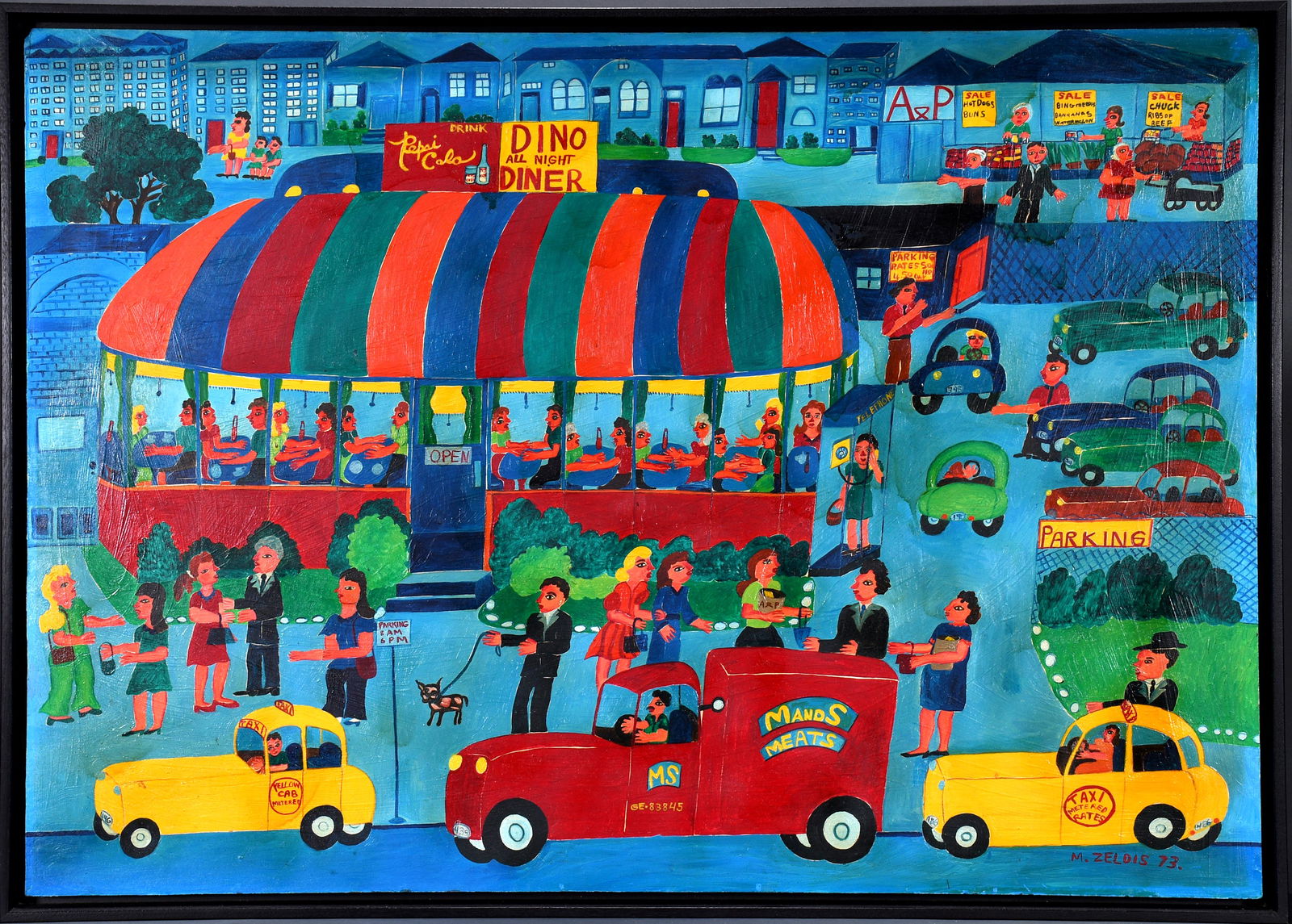 Malcah Zeldis. Dino All Night Diner. (1 of 7)