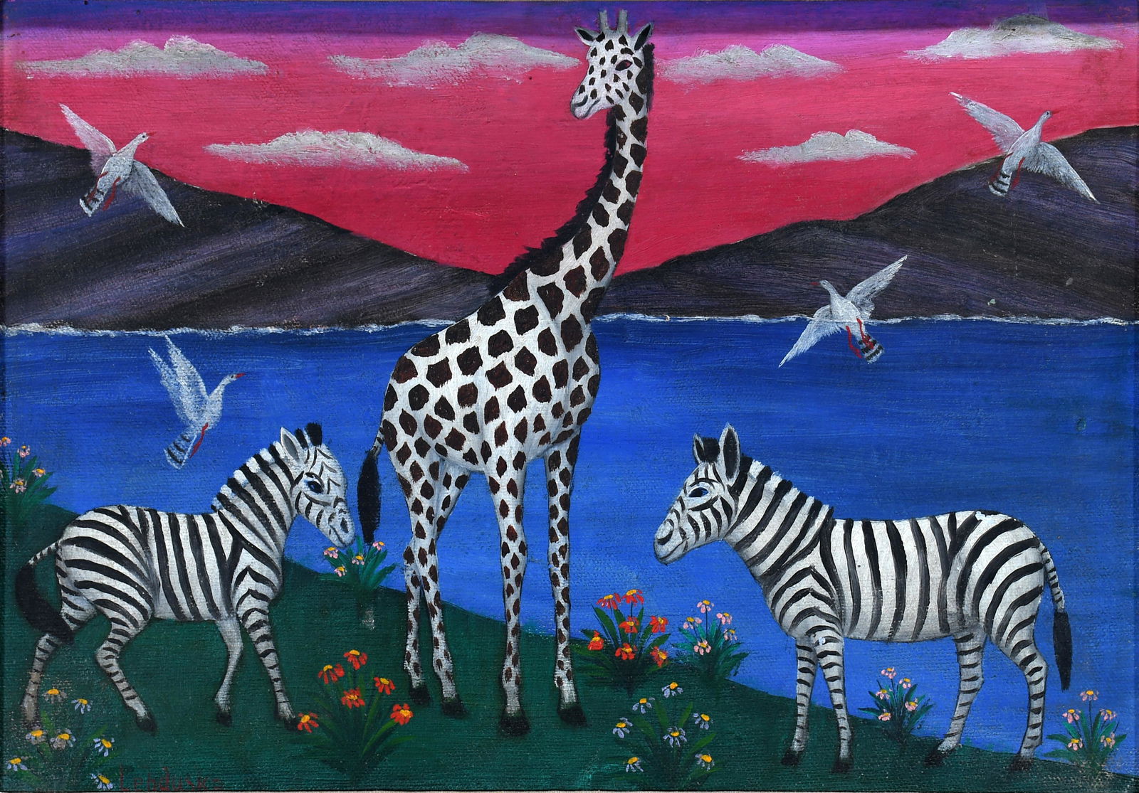 Lawrence Lebduska. Giraffe and Zebra. (1 of 6)