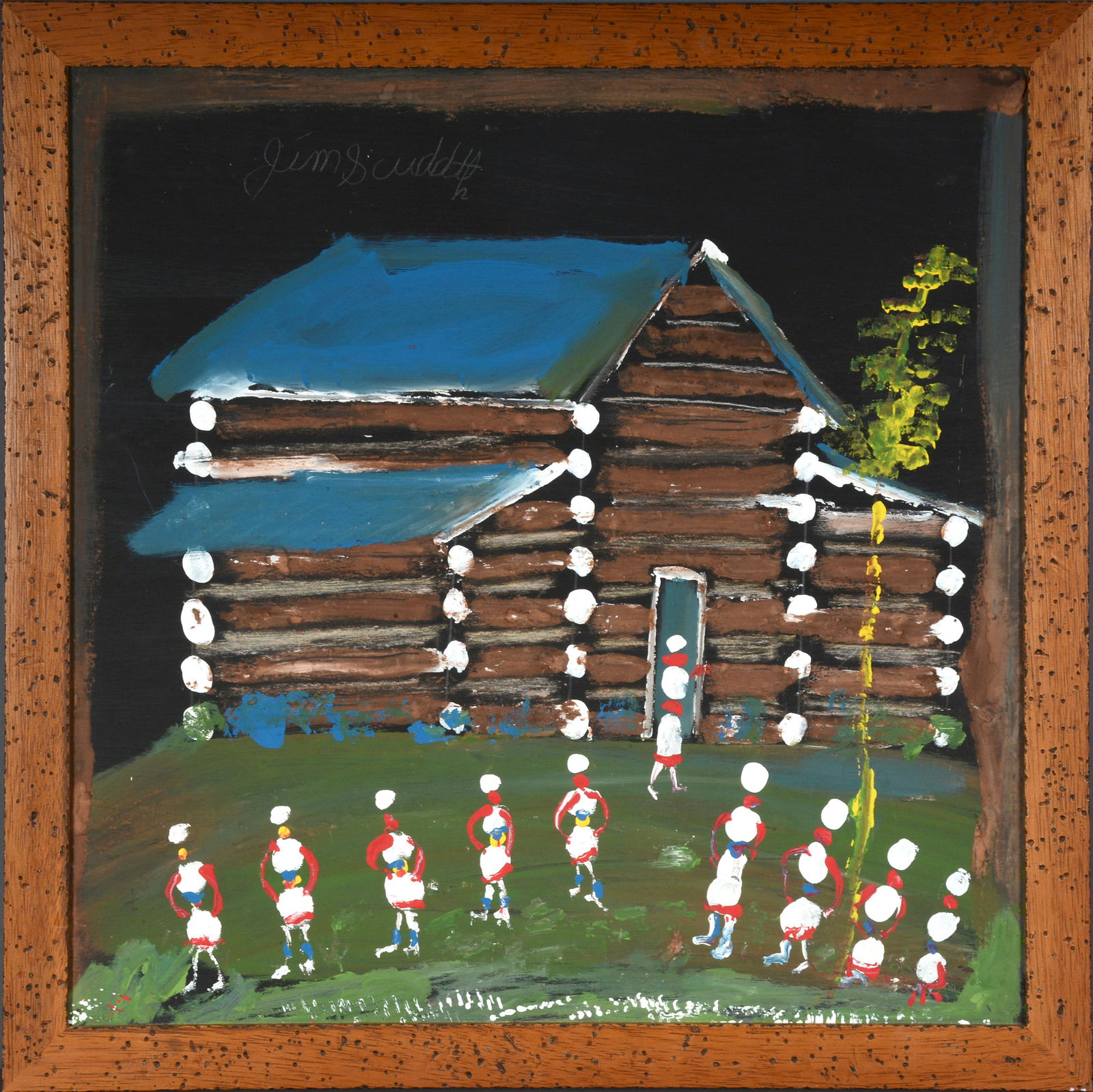 Jimmy Lee Sudduth. Cabin With Blue Roof. (1 of 2)