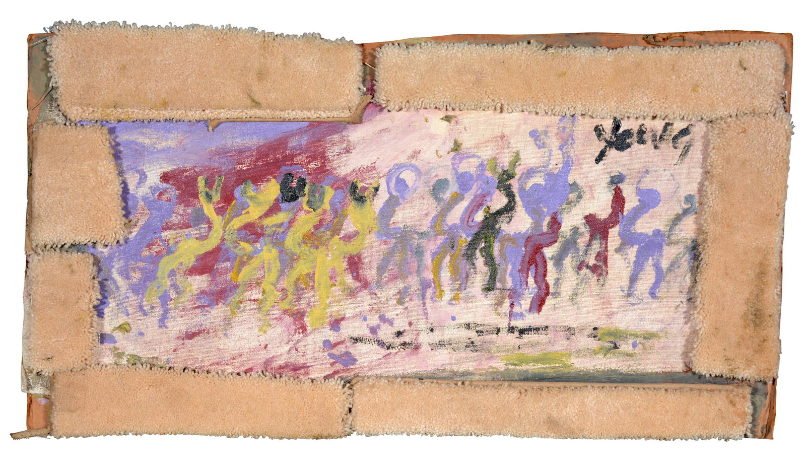 Purvis Young. Purple and Yellow Dancers. (1 of 3)