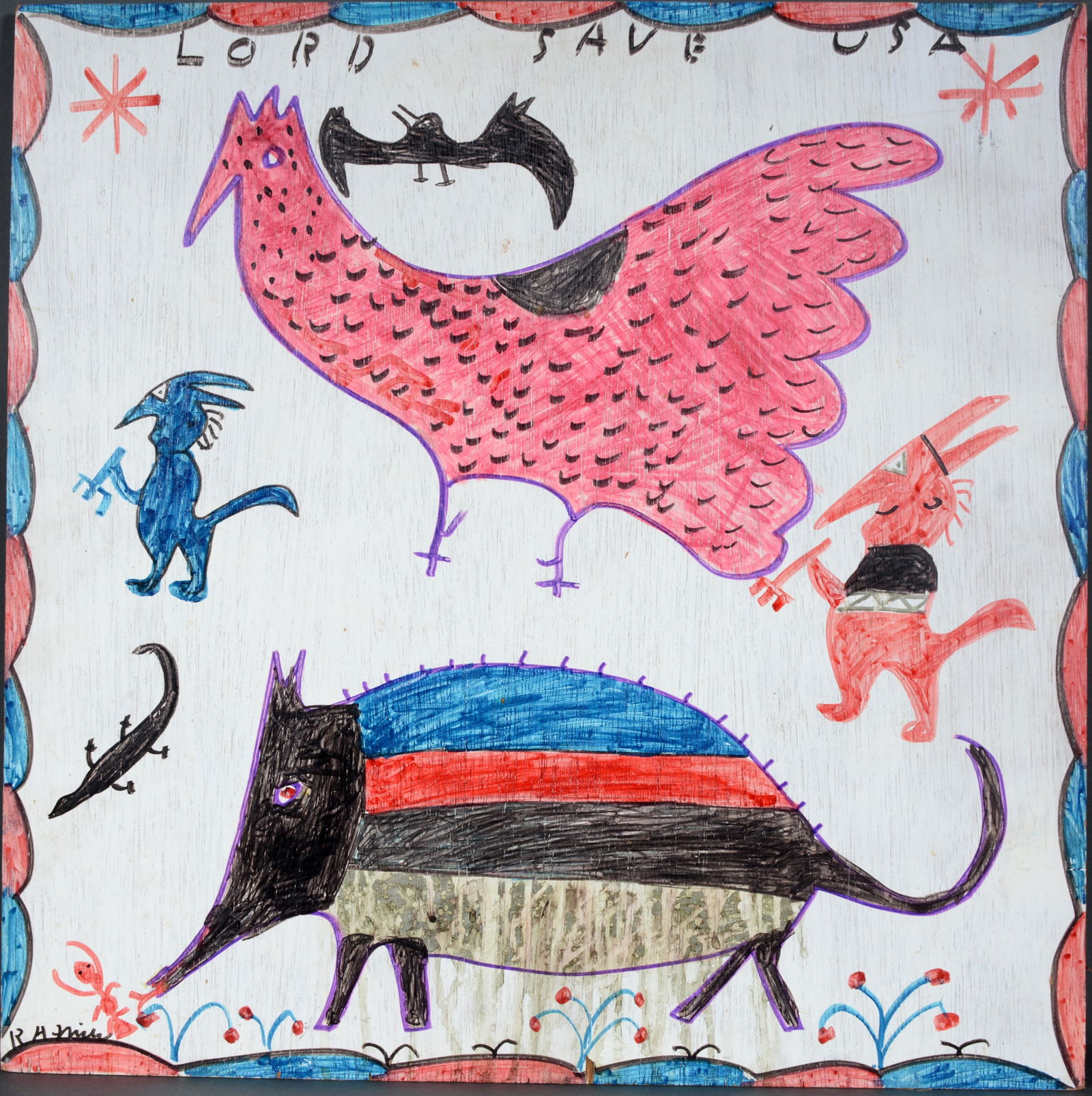 R. A. Miller. Devil With Chickens and Anteater. (1 of 1)