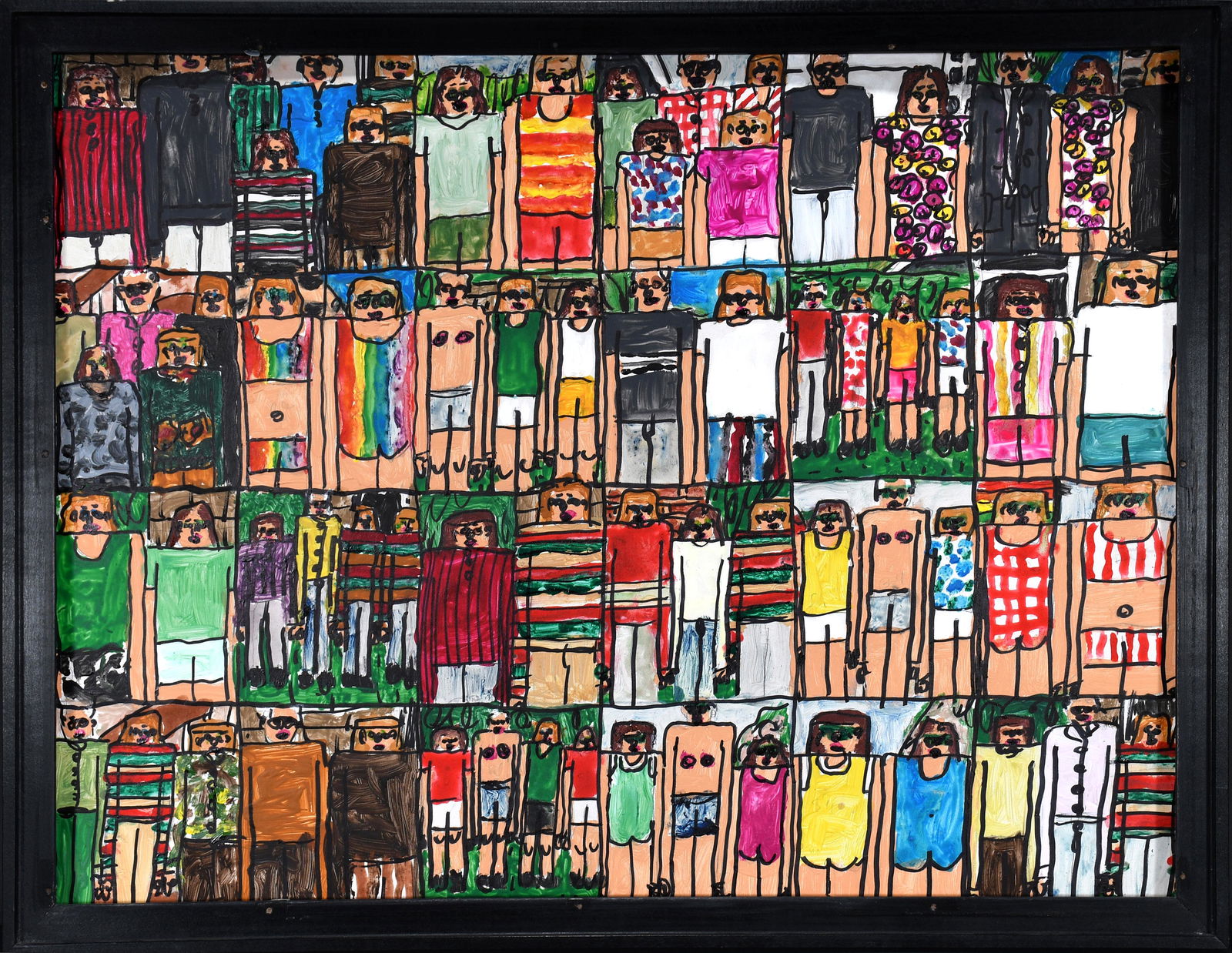 Susan Brown. The Brown Siblings.: Susan Brown. The Brown Siblings. 2015. Signed, dated and titled. Mixed media on masonite. Excellent condition. Image 24" x 18". Est. $200-400. Ship: $55