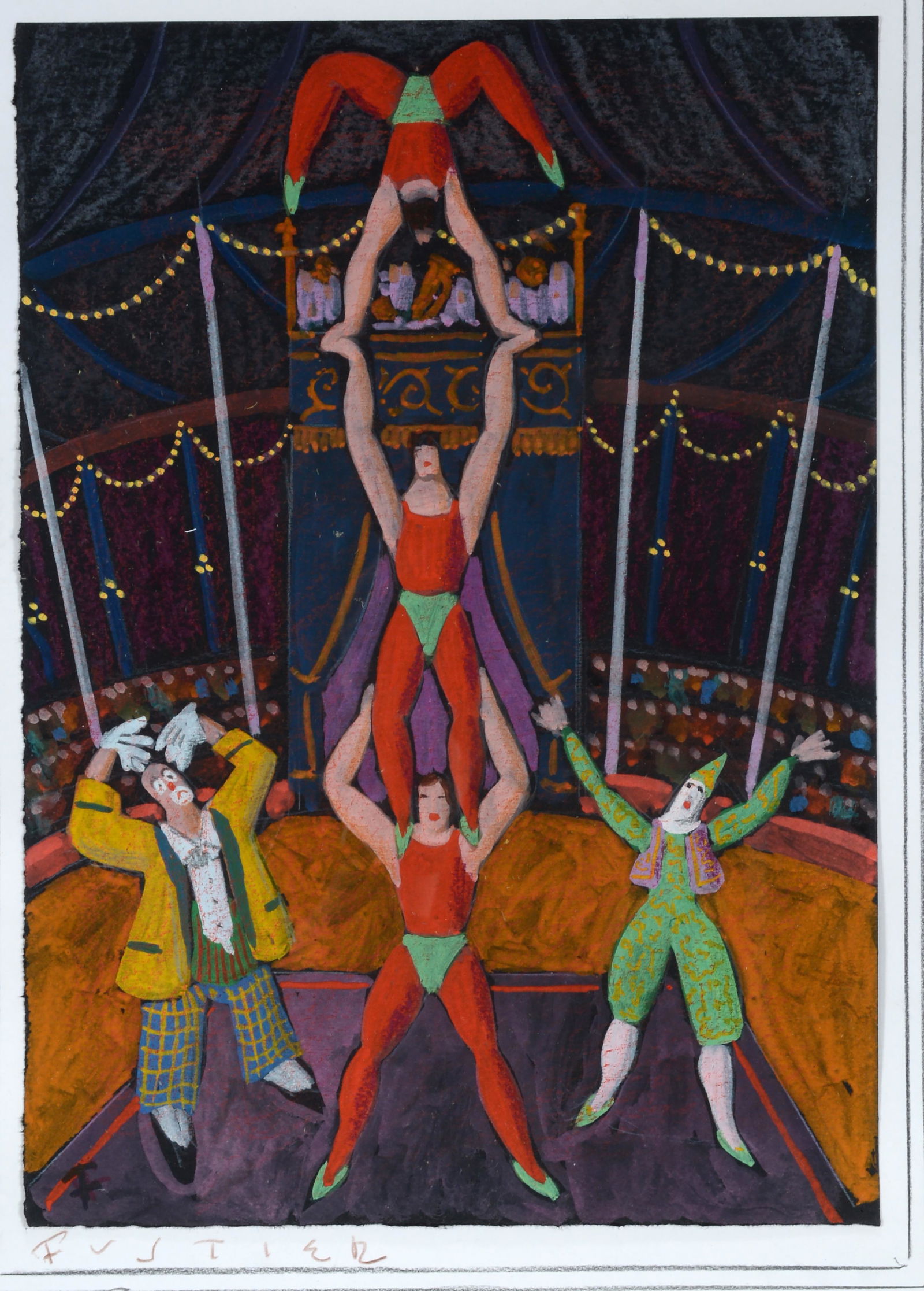 Georges Fustier. Acrobats With Clowns. (1 of 4)