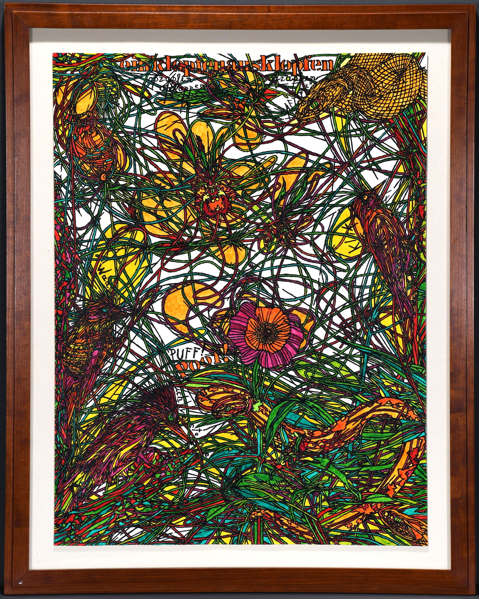 Michael Madore. Einklopfen Auskiopfen.: Michael Madore. Einklopfen Auskiopfen. Signed and titled. Not dated. Marker on paper. Excellent condition. Image is 19" x 25". Frame is 24" x 30". Est. $300-500. Ship: $85