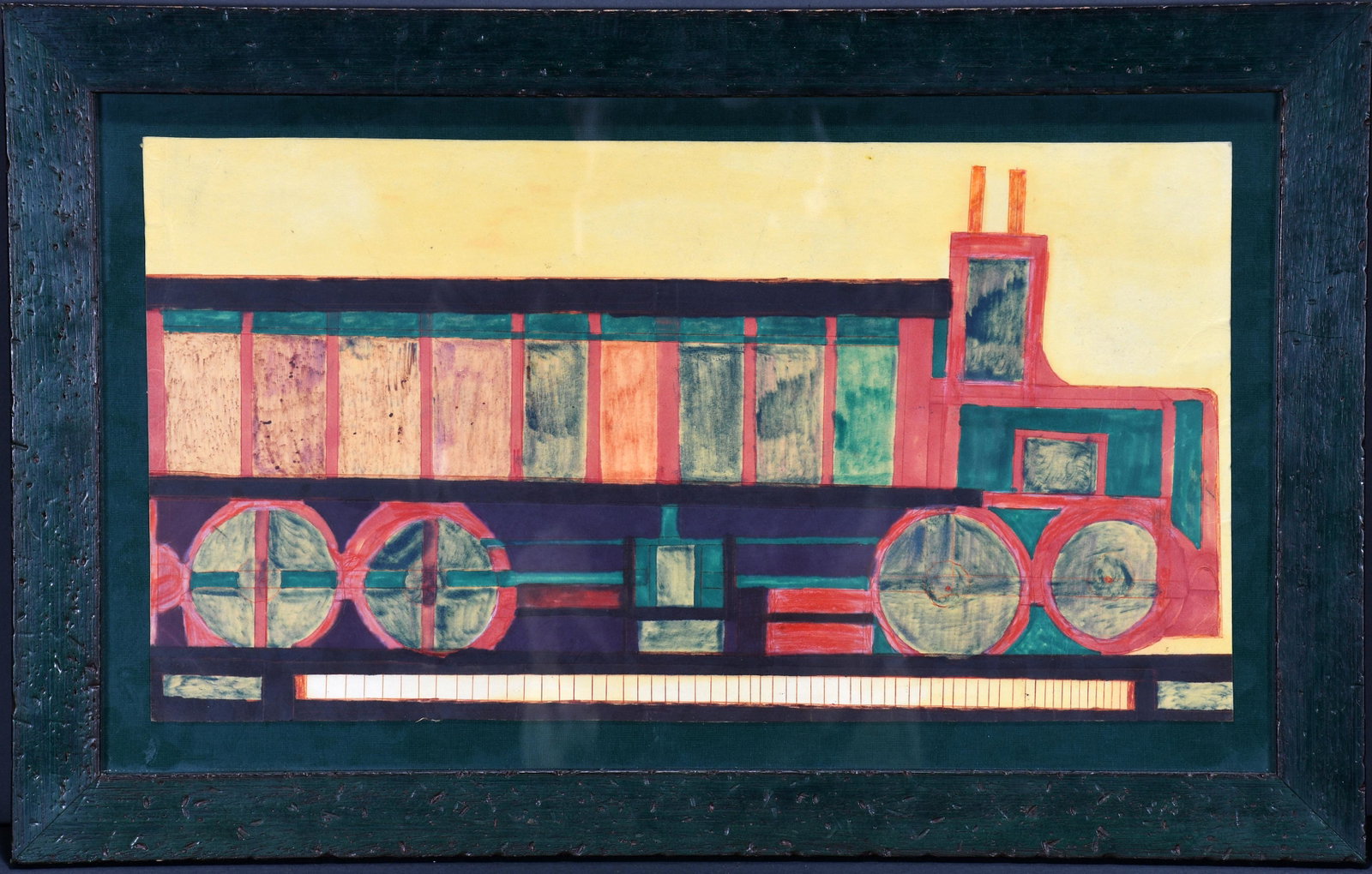 Marcel (Zizi) Drouin. Locomotive.: Marcel (Zizi) Drouin. Locomotive. Not dated. Marker on poster. Some fading, otherwise good to fair condition. 23" x 15" with frame. Est. $100-200. Ship: $55