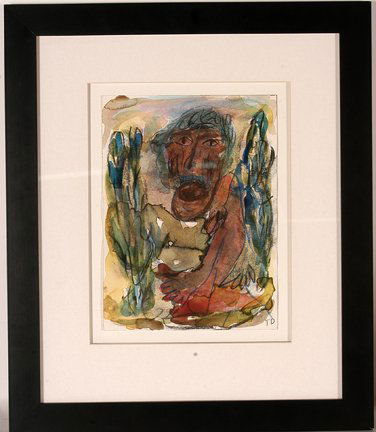 Thornton Dial. A Man That Needs More.: Thornton Dial. A Man That Needs More. 1993. Watercolor and crayon on paper. Signed and dated on verso. Excellent condition. Image is 9” w x 12”h. Frame is 19” w x 22”h. Est. $1,000-1,500. Ship