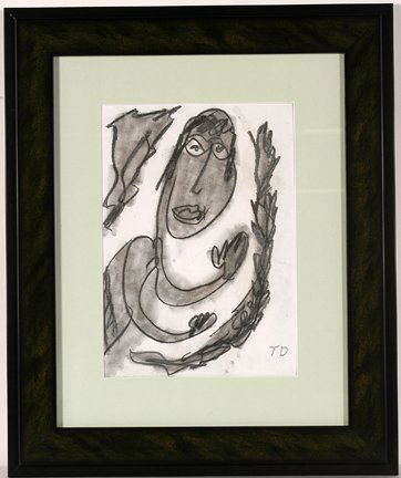 Thornton Dial. Man I.: Thornton Dial. Man I. 1998. Graphite and charcoal on paper. Initialed lower right. Excellent condition. Image is 10” w x 14” h. Frame is 20” x 24”. Provenance: The Ted Oliver Collection. Est.