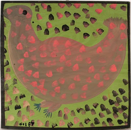 Mose Tolliver. Chicken.: Mose Tolliver. Chicken. Paint on board. Signed. Excellent condition. 24” x 24”. Est. $500-800. Ship: $45