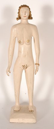John Cross. Nude.: John Cross. Nude. 1989. Carved and painted wood. Dated. 13” x 3” x 3”. Provenance: Purchased from Jay Johnson Gallery, Madison Avenue, NY. Leslie Eisenberg, Folk Art Gallery Collection, NY. Exce