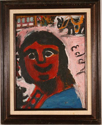 Eddy Mumma. Man With Horse.: Eddy Mumma. Man With Horse. Acrylic on masonite. Signed. Excellent condition. Size with frame is 17” w x 21”h. Est. $400-600. Ship: $35