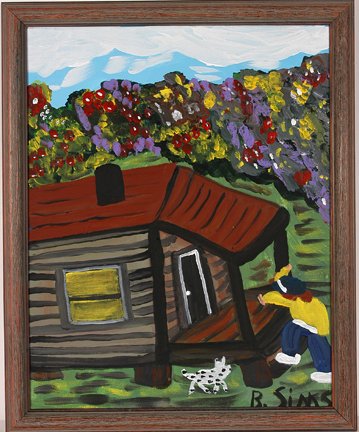 Bernice Sims. Coming Home.: Bernice Sims. Coming Home. Acrylic on canvas. Signed. Excellent condition. Size with frame is 18” x 22”. Provenance: The Ted Oliver Collection. Est. $300-500. Ship: $45