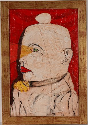Michael Banks. Safe Distance.: Michael Banks. Safe Distance. Tar and acrylic on board. Signed and titled. Excellent condition. Size with frame is 19” w x 27” h. Provenance: The Ted Oliver Collection. Est. $500-800. Ship: 