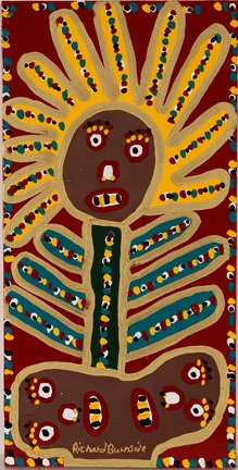 Richard Burnside. Face In The Flower.: Richard Burnside. Face In The Flower. Enamel on board. Signed. Excellent condition. 12” x 24”. Provenance: The Ted Oliver Collection. Est. $100-150. Ship: $35