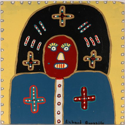 Richard Burnside. Red Face King.: Richard Burnside. Red Face King. Paint on board. Signed. Excellent condition. c. 1990. 24” x 24”. Est. $200-300. Ship: $45