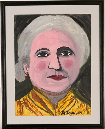 Anderson Johnson. American Portrait.: Anderson Johnson. American Portrait. Paint on canvas board. Signed. Excellent condition. Size with frame, 24” w x 30”h. Provenance: The George and Sue Viener Collection. Est. $300-500. Ship: $55