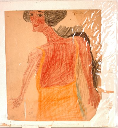 Justin McCarthy. Ina Claire In Polly w A Past: Justin McCarthy. Ina Claire In Polly With A Past. Crayon on paper. c. 1929. 11” w x 12.5” h. Some condition problems. Paper is missing from lower right corner. Est. $200-300. Ship: $35