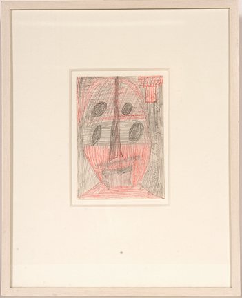Rudolf Horacek. Face.: Rudolf Horacek (1915-1987). Face. Colored pencil and graphite on paper. 11” x 14”. Excellent condition. Signed. Provenance: Kuntstler House, Gugging, Leo Navratil Collection. Est. $400-600 Ship: $