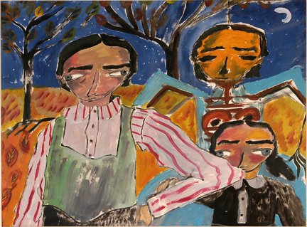 Melelo. Father Like Daughter.: Melelo. Father Like Daughter. Paint on paper. Not signed. Excellent condition. 23” x 17”. Provenance: The George and Sue Viener Collection. Est. $300-500. Ship: $45